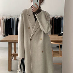 Wool Double Breasted Casual Coat