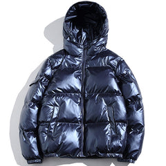 Oversized Women's Down Jacket in Metalic Colors