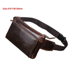 Vintage Cowhide Waist Bag for Men