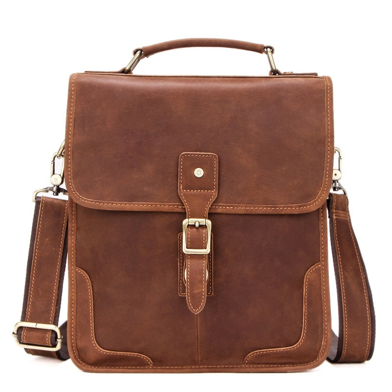 Men's Crazy Horse Leather Shoulder Bag