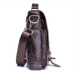 Men's Basic Leather Briefcase with Pockets