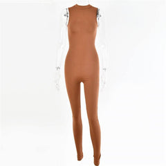 Women's Solid Color Sleeveless Summer Jumpsuit