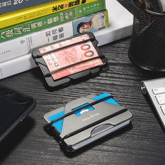 Multi-Function Black Metal Card Holder