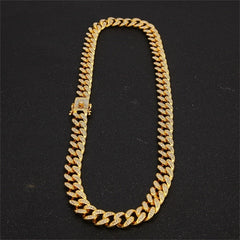 Men's Chain Chocker Necklace with Crystals