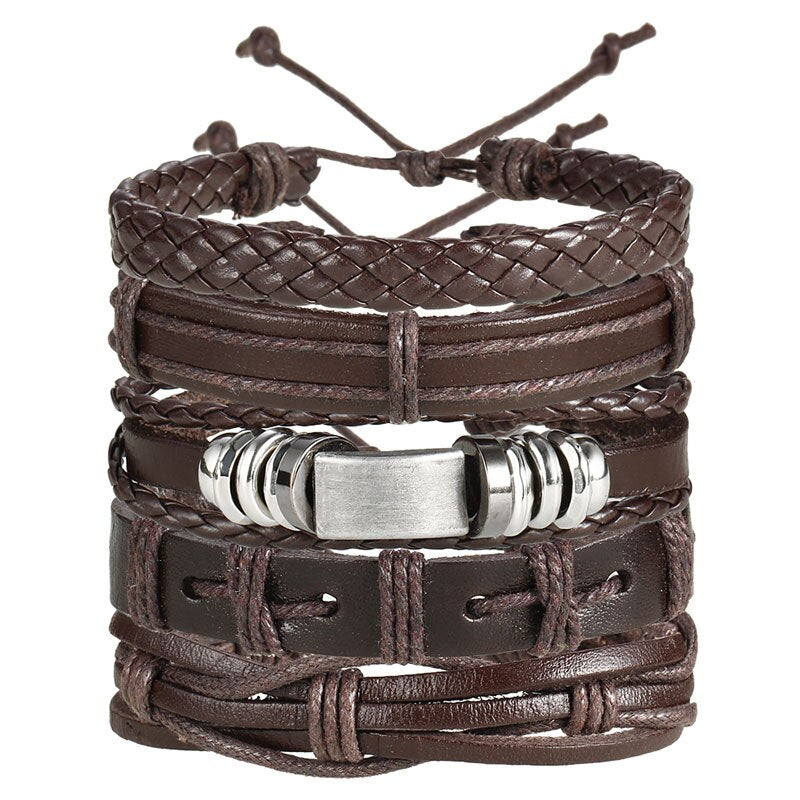 Vintage Multilayer Leather Bracelet for Men