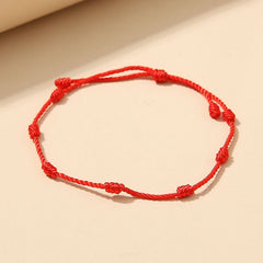7 Knots Red String Luck Bracelets 2 pcs Set