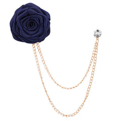 Colorful Rose Flower Lapel Pin with Chains