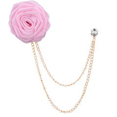 Colorful Rose Flower Lapel Pin with Chains