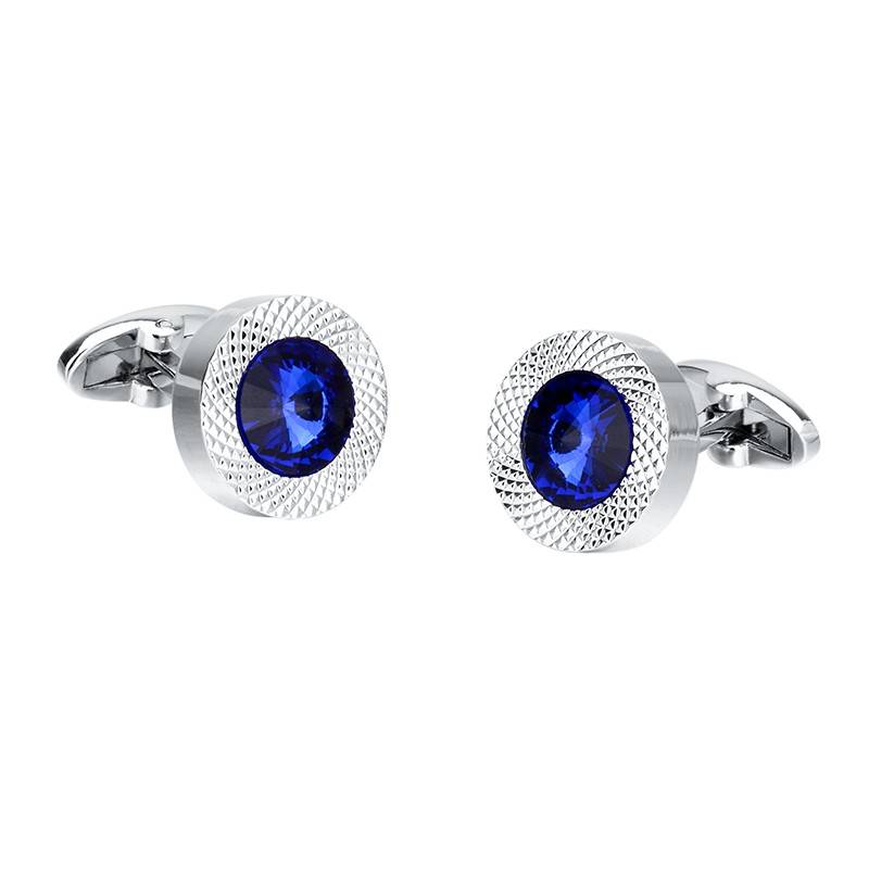 Men's Blue and Silver Cuff Links