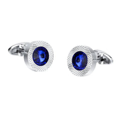 Men's Blue and Silver Cuff Links