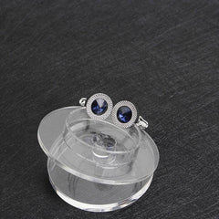 Men's Blue and Silver Cuff Links