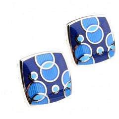 Blue Tones Geometric Style Cufflinks