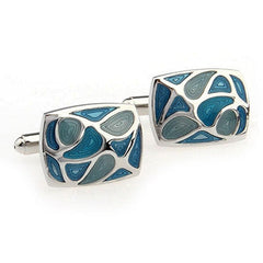 Blue Tones Geometric Style Cufflinks