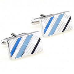 Blue Tones Geometric Style Cufflinks