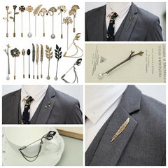 Men's Plant Shape Brooch