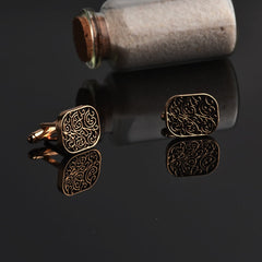 Men's Black and Gold Cuff Links