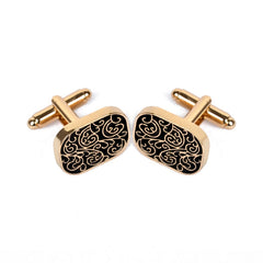 Men's Black and Gold Cuff Links