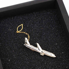 Golden Airplane Pilot's Tie Clip