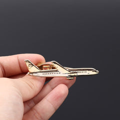 Golden Airplane Pilot's Tie Clip