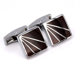 Classic Style Brown Enamel Cufflinks