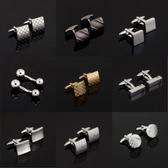 Fashion Engraved Silver & Gold Cufflinks