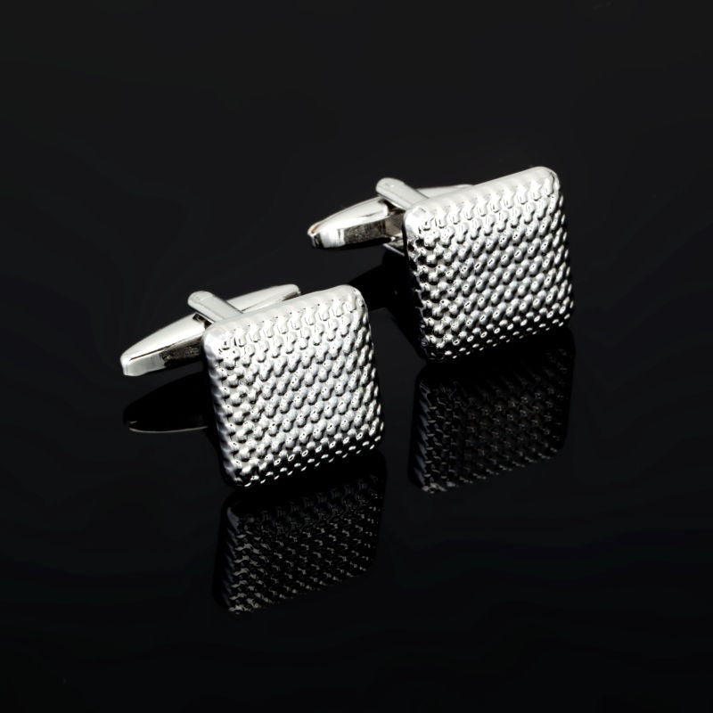 Fashion Engraved Silver & Gold Cufflinks
