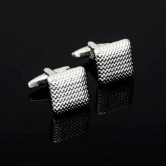 Fashion Engraved Silver & Gold Cufflinks