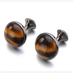 Luxurious Tiger Eye Stone Men's Cufflinks