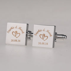Personalized Engraved Square Wedding Cufflinks