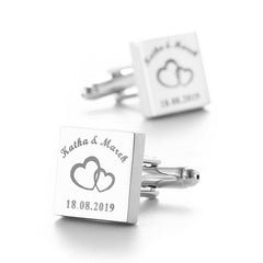 Personalized Engraved Square Wedding Cufflinks