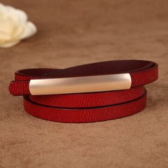 Women's Slim Leather Belt