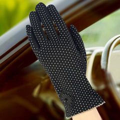 Women's Elegant Polka Dot Patterned Gloves