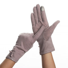 Women's Elegant Polka Dot Patterned Gloves