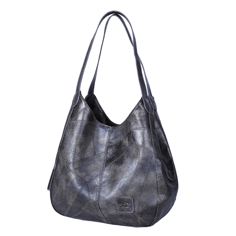 Vintage Women's Handbag with Multi-Pockets