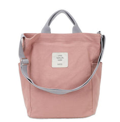 Canvas Women's Shoulder Bag with Zipper