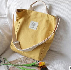 Canvas Women's Shoulder Bag with Zipper