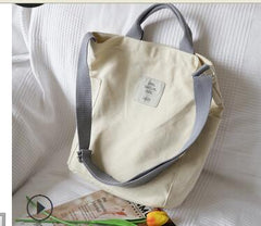 Canvas Women's Shoulder Bag with Zipper
