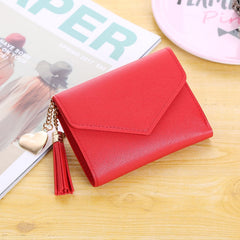 Women's Short Wallet with Tassel Pendant