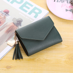 Women's Short Wallet with Tassel Pendant