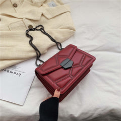 Rivet Chain PU Leather Crossbody Bag