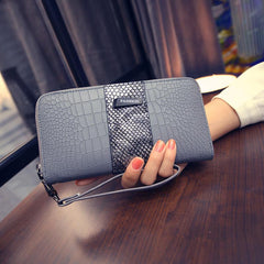 Women's Snake Leather Stylized Long Wallet