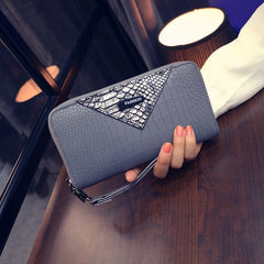 Women's Snake Leather Stylized Long Wallet