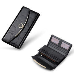 Women's Circle Embossed Leather Wallet