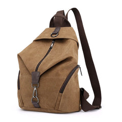 Women's Solid Color Canvas Backpack