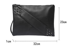 Unisex Rivet Decorated Clutch