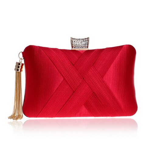 Women's Metal Tassel Clutch Bag