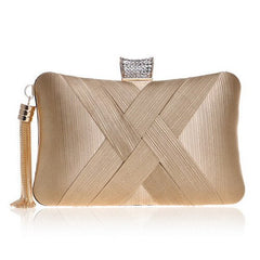 Women's Metal Tassel Clutch Bag
