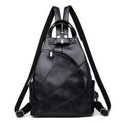 Women's Compact Leather Travel Backpack