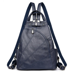Women's Compact Leather Travel Backpack