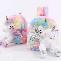 Cute Unicorn Shaped Plush Backpack